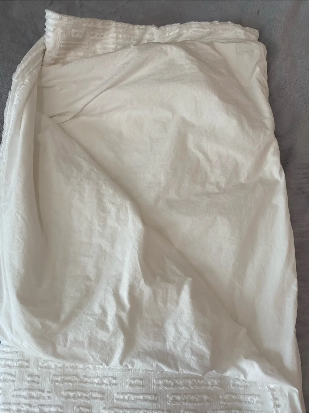 Anthropology white Clipped Jacquard duvet cover